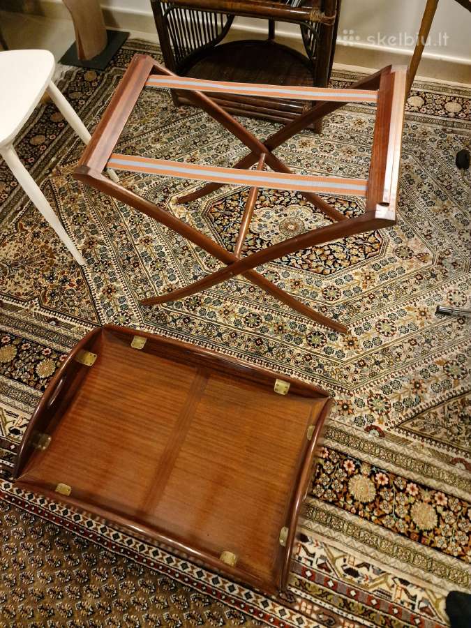 Vintažinis mid century raudonmedžio staliukas - nuotraukos Nr. 28