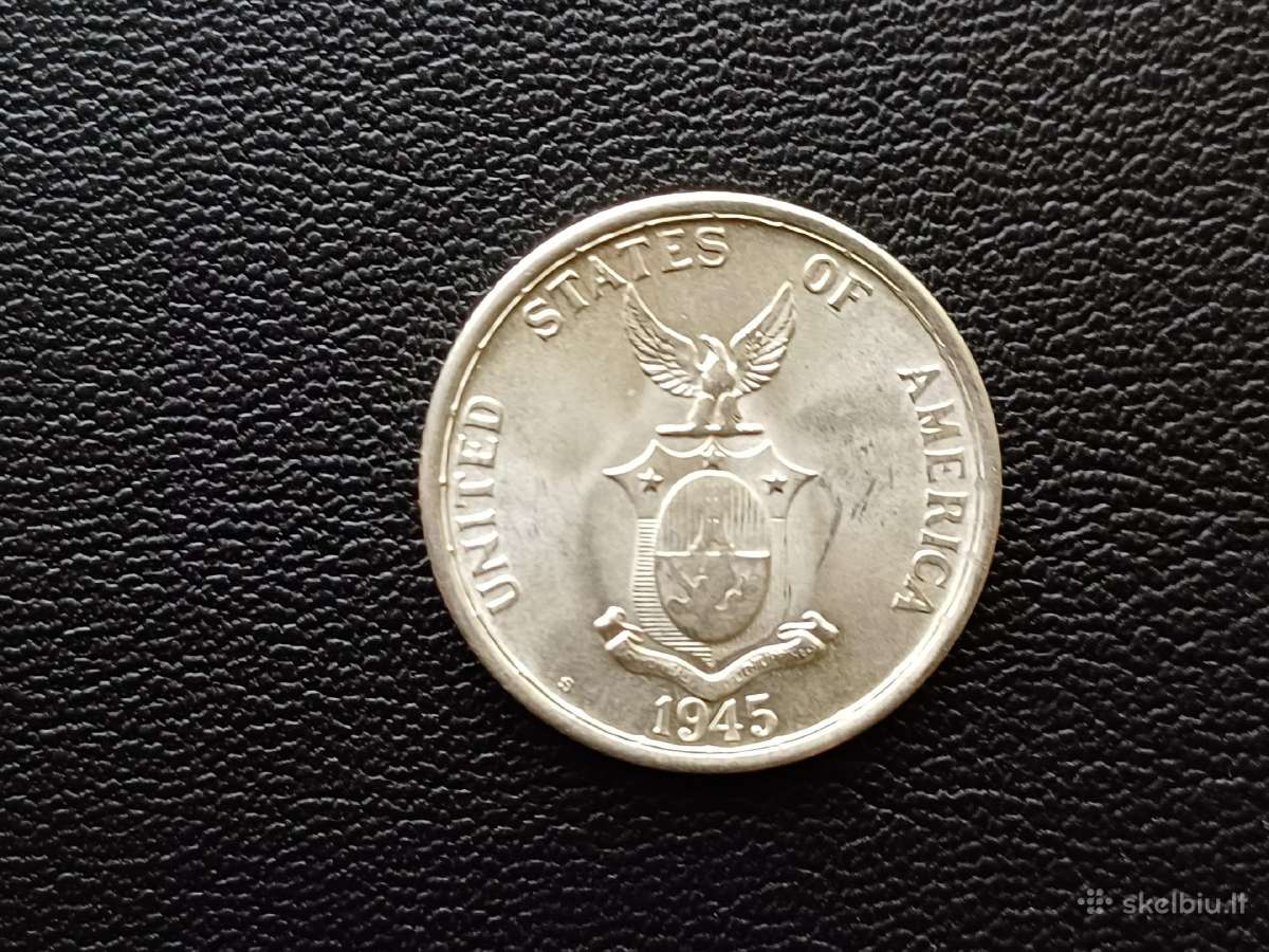 (466) 50 centavų 1945m. Filipinai sidabras unc. - nuotraukos Nr. 2