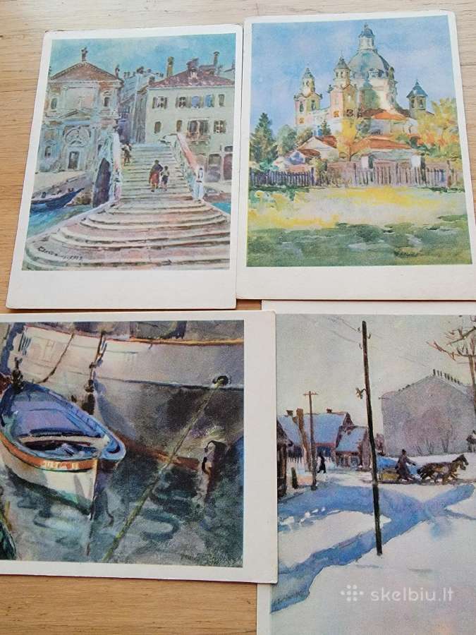 Kajetono Sklėriaus akvarelės 16 atvirukų - nuotraukos Nr. 4