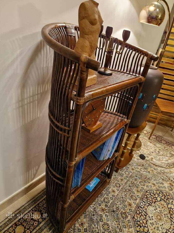 Vintažinė mid century ratango etažerė - nuotraukos Nr. 4