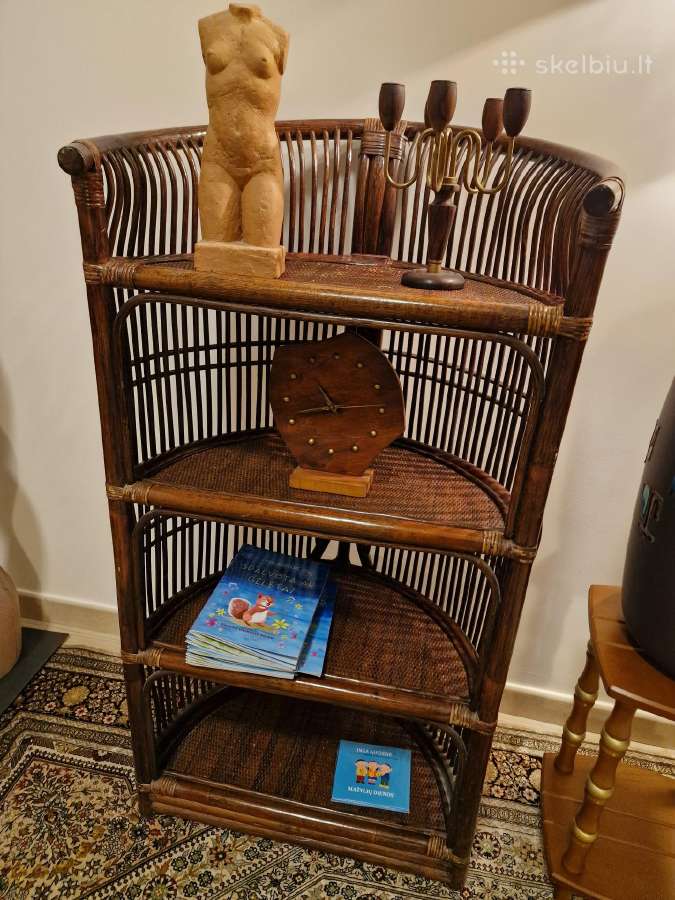 Vintažinė mid century ratango etažerė - nuotraukos Nr. 6