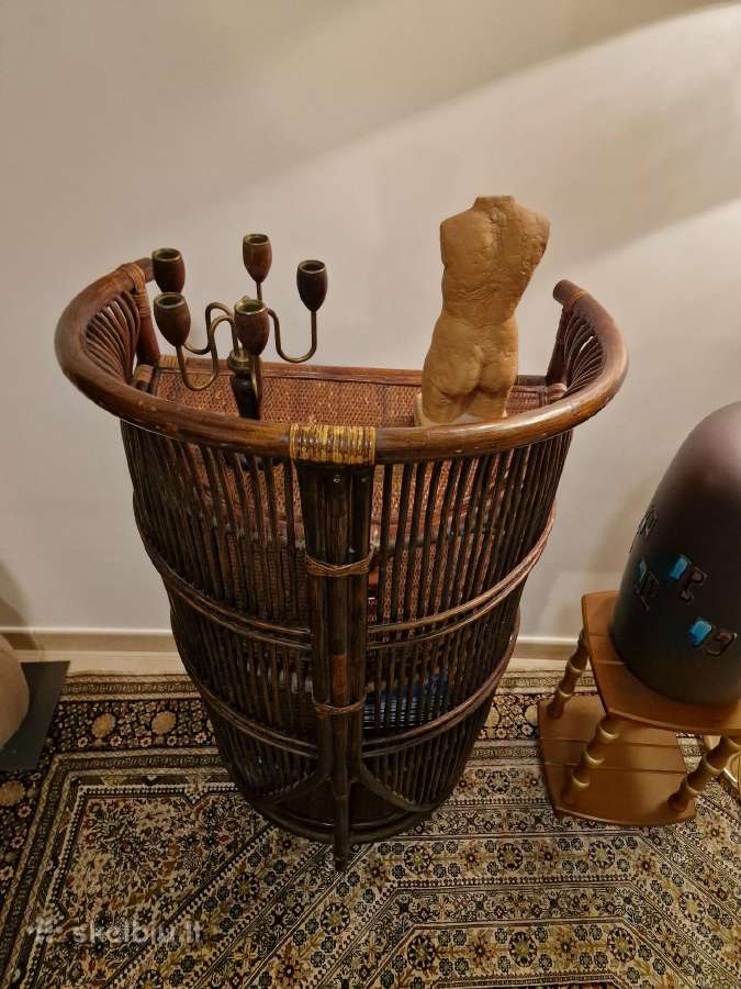 Vintažinė mid century ratango etažerė - nuotraukos Nr. 10