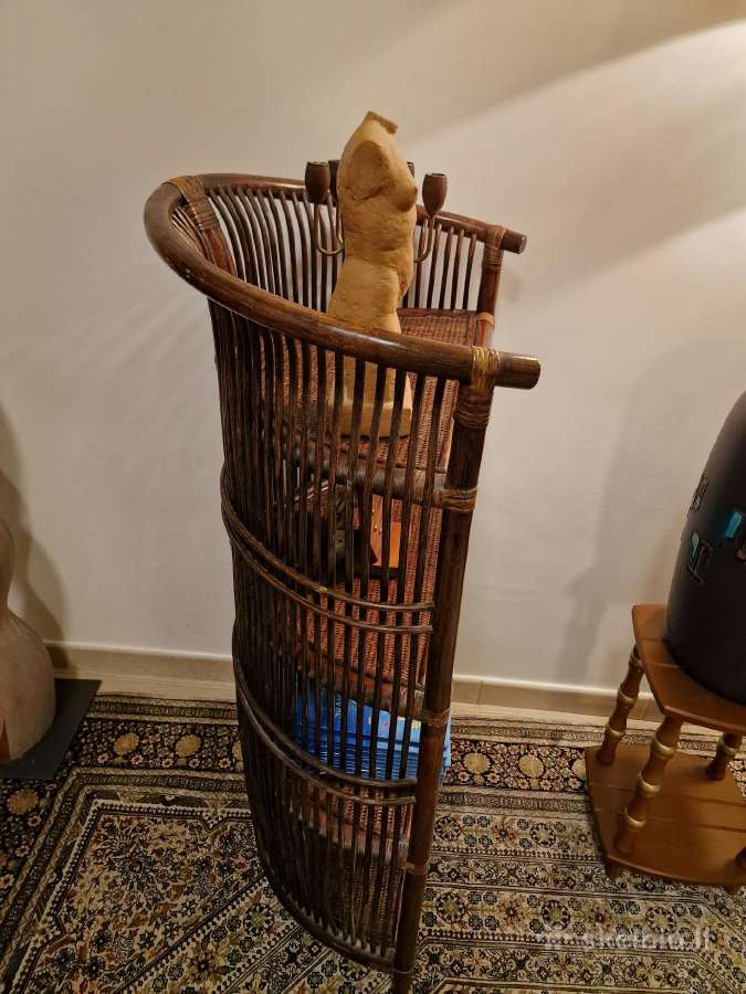 Vintažinė mid century ratango etažerė - nuotraukos Nr. 12