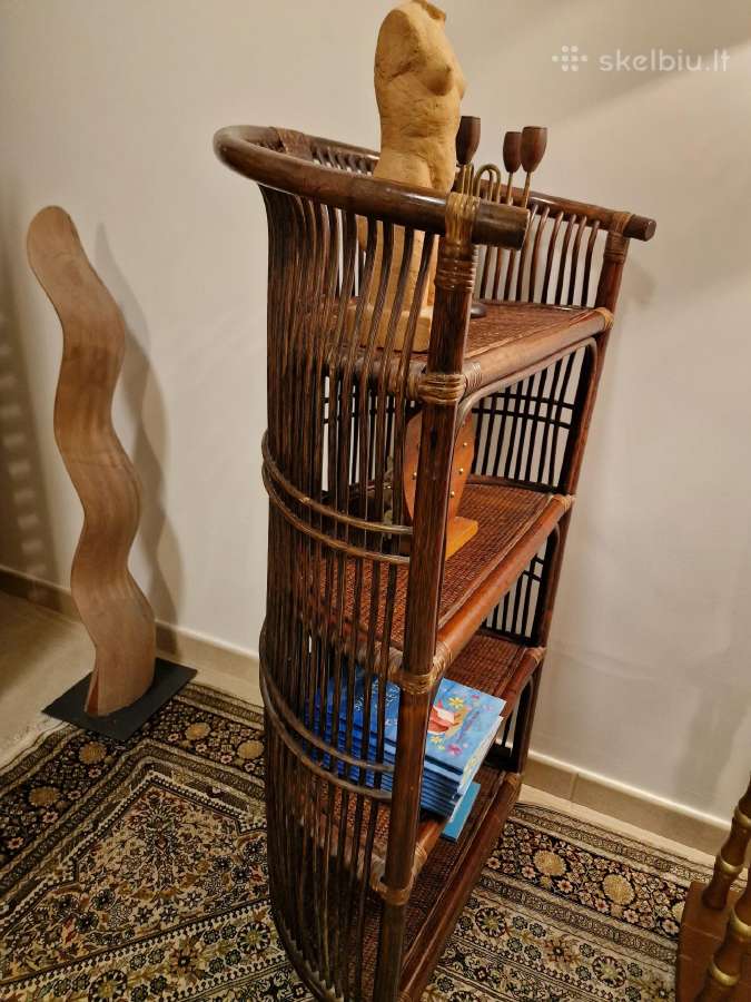Vintažinė mid century ratango etažerė - nuotraukos Nr. 13