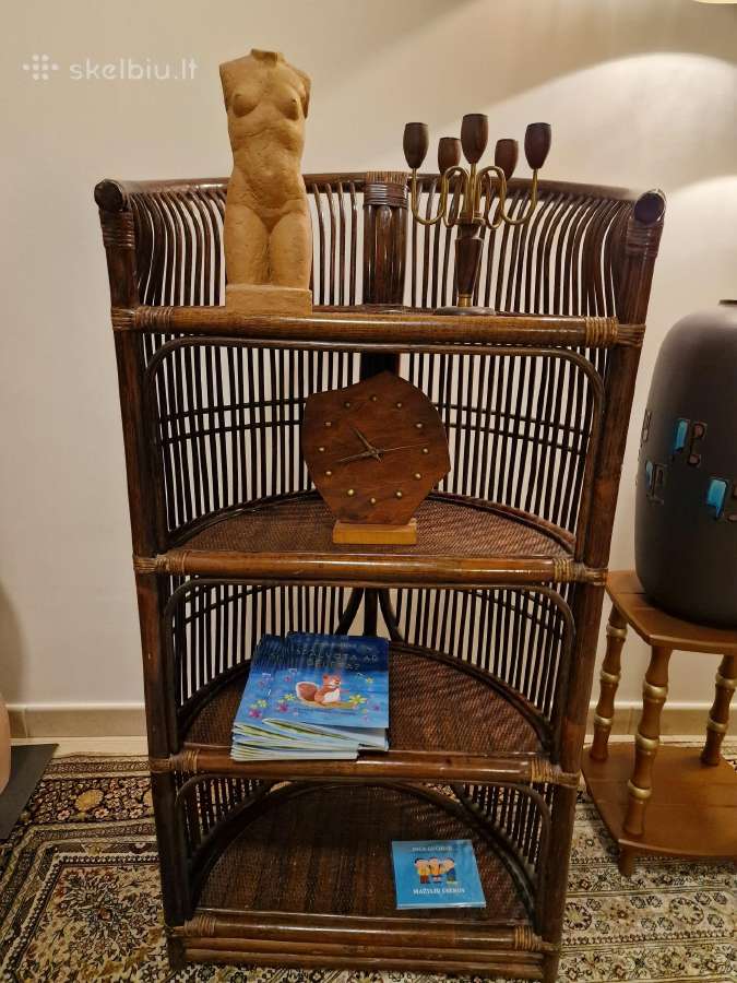 Vintažinė mid century ratango etažerė - nuotraukos Nr. 15