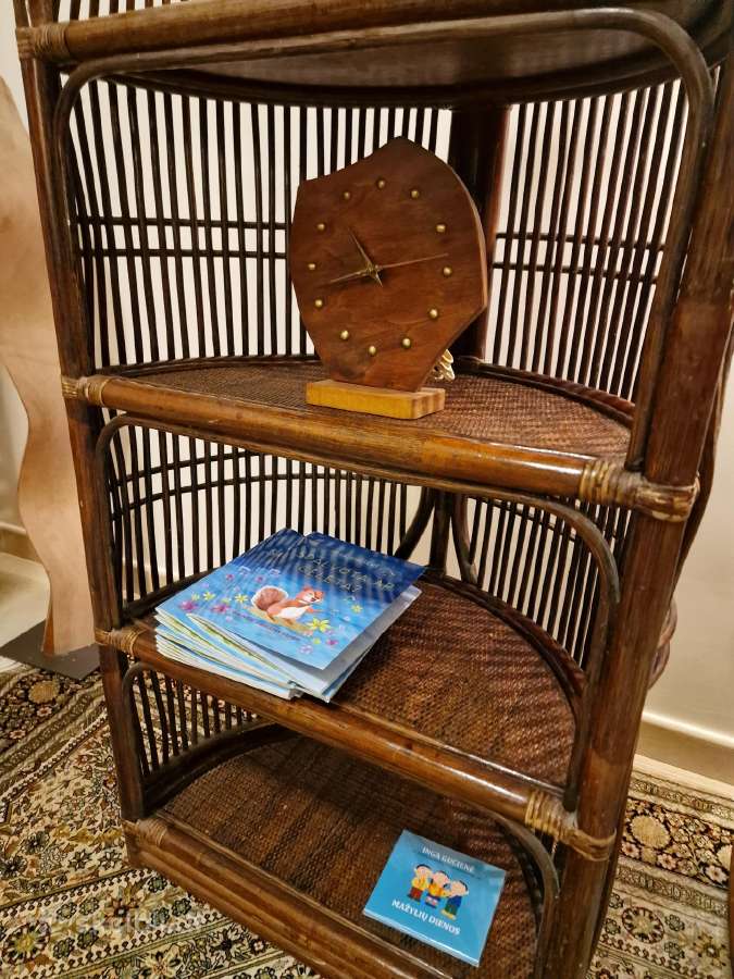 Vintažinė mid century ratango etažerė - nuotraukos Nr. 18