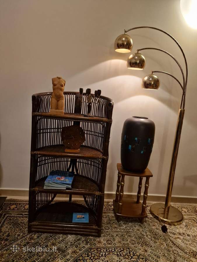 Vintažinė mid century ratango etažerė - nuotraukos Nr. 26