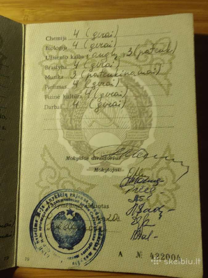 Aštuonmečio mokslo pažymėjimas 1970 Svėdasai - nuotraukos Nr. 3