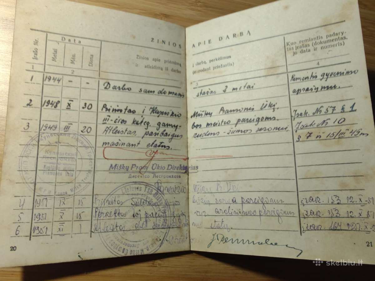 Darbo knygelė 1948 Kupiškio miškų pramonė - nuotraukos Nr. 4