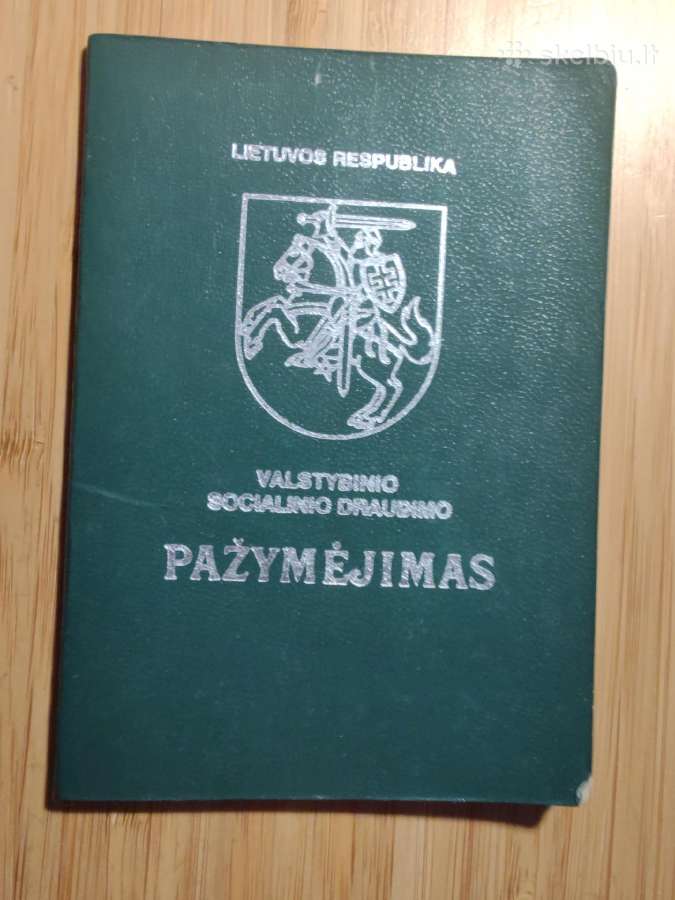 Valstybinio socialinio draudimo pažymėjimas Utena