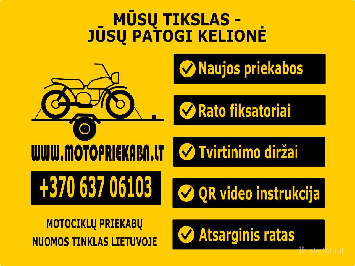 Moto priekabos nuoma Kaune nuo 15eur