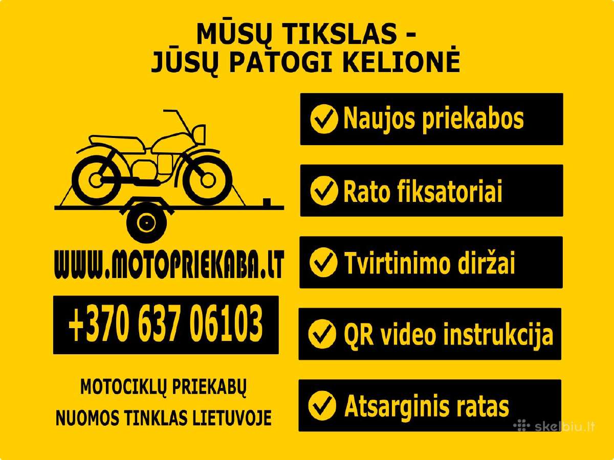 Moto priekabos nuoma Klaipėdoje nuo 15eur