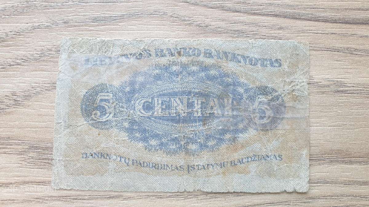 1922 metų 5 centai Lietuva - nuotraukos Nr. 2