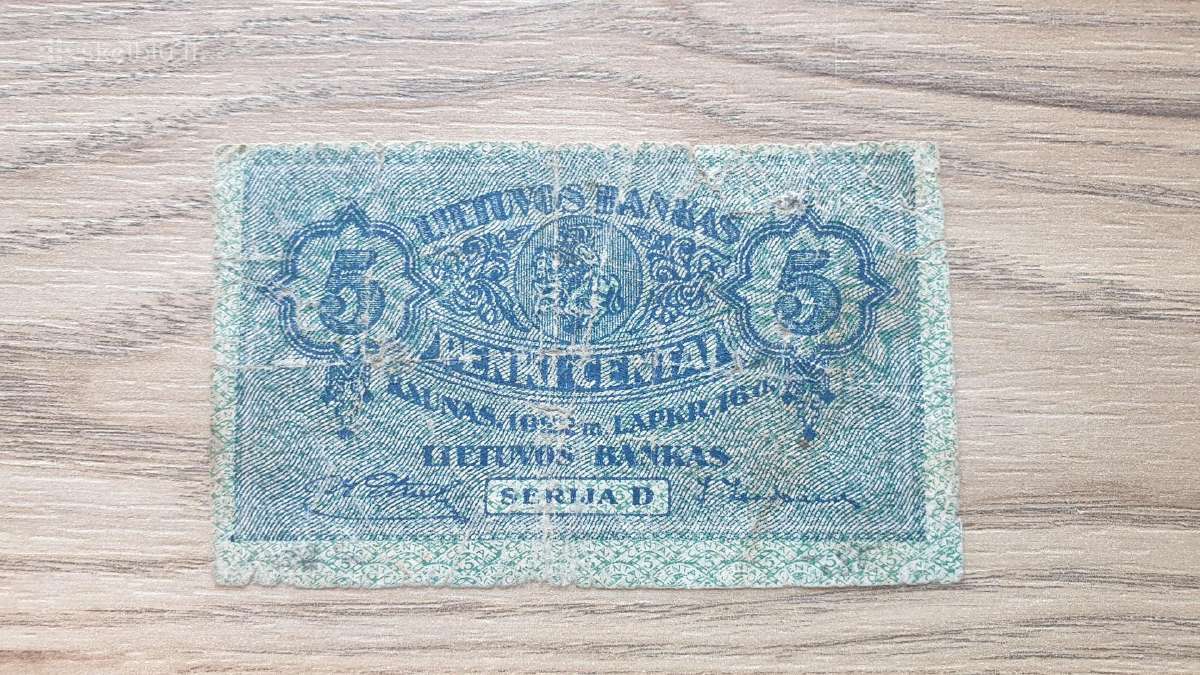 1922 metų 5 centai Lietuva