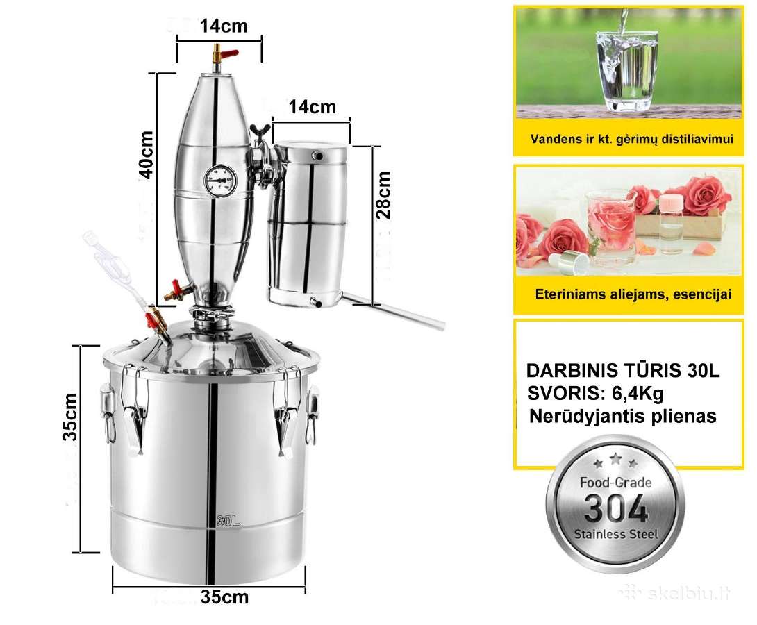 Vandens, alkoholio distiliatorius 20-70ltr - nuotraukos Nr. 2