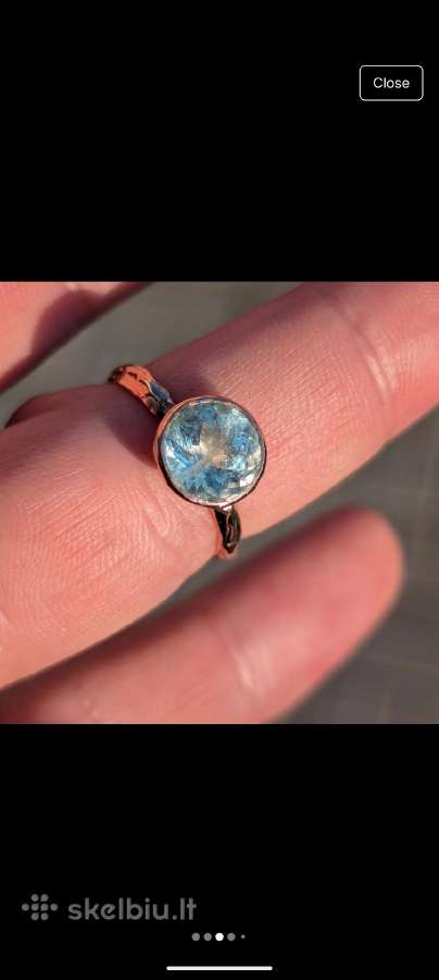 Auksinis žiedas akvamarinas makeitlouderjewellery - nuotraukos Nr. 2