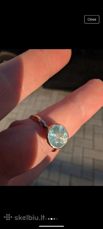 Auksinis žiedas akvamarinas makeitlouderjewellery - nuotraukos Nr. 7