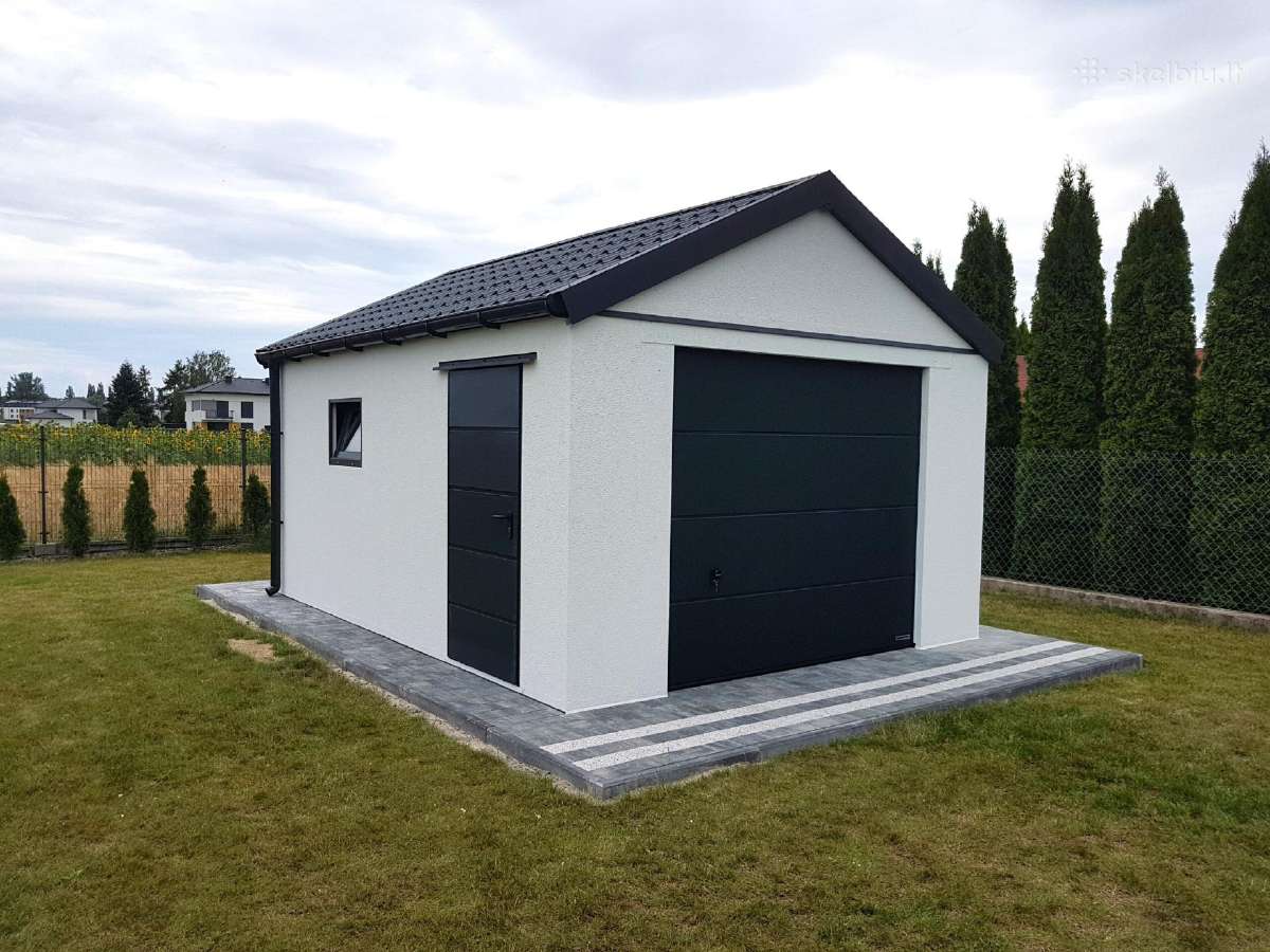 Garažas Moduliniai tinkuoti garažai - nuotraukos Nr. 9