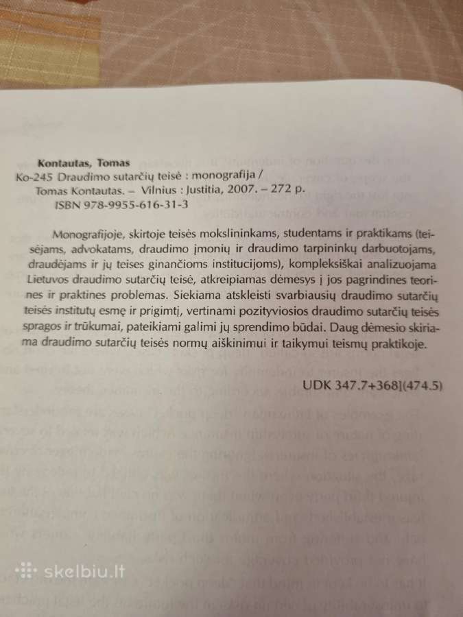 Draudimo sutarčių teisė - nuotraukos Nr. 6