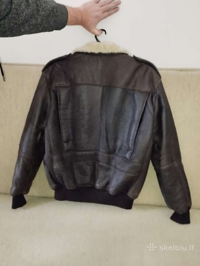 L/XL Nauja vyriška odinė striukė su kailiu viduje - nuotraukos Nr. 14