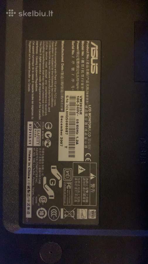 Asus VW202sr Monitorius - nuotraukos Nr. 2