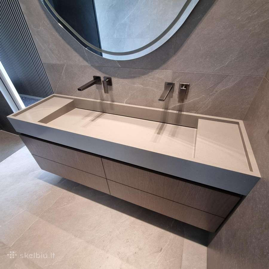 Lieto akmens Corian,himacs stalviršiai, praustuvai