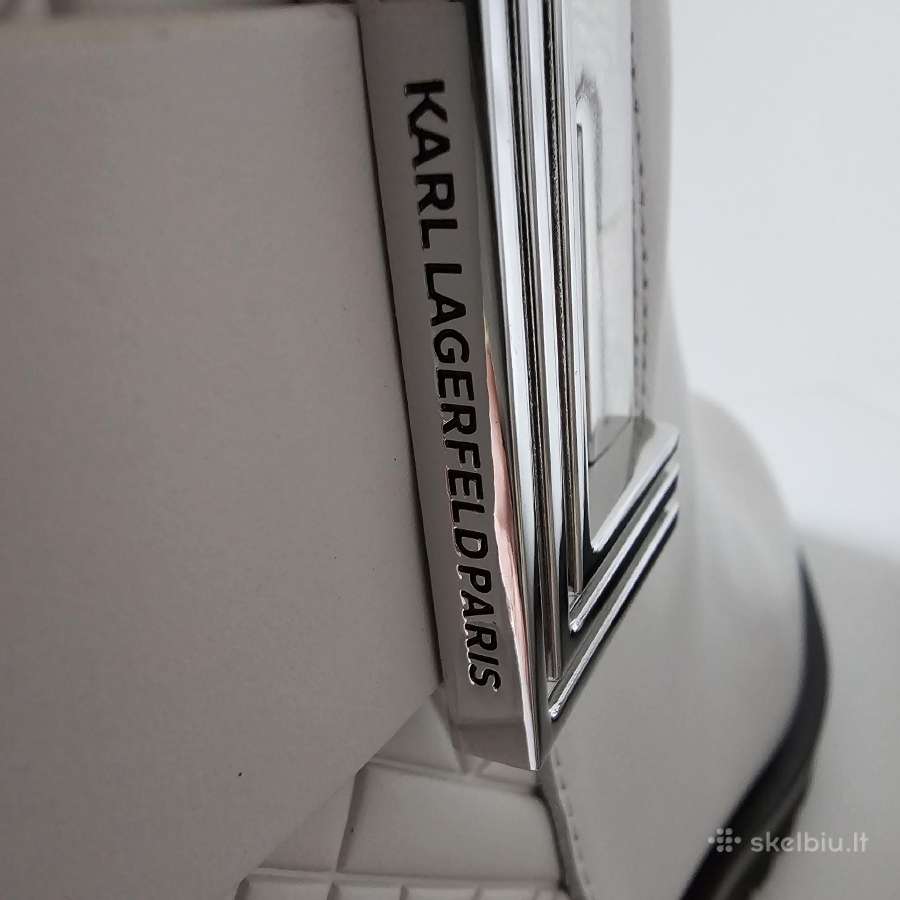 Karl Lagerfeld stilingi balti odiniai aulinukai - nuotraukos Nr. 7