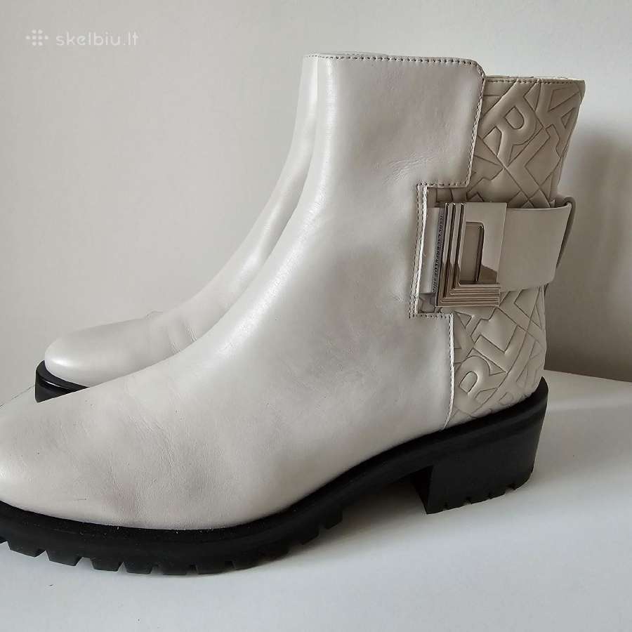 Karl Lagerfeld stilingi balti odiniai aulinukai - nuotraukos Nr. 8