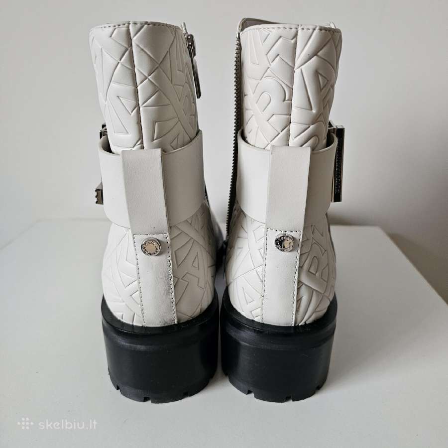 Karl Lagerfeld stilingi balti odiniai aulinukai - nuotraukos Nr. 9