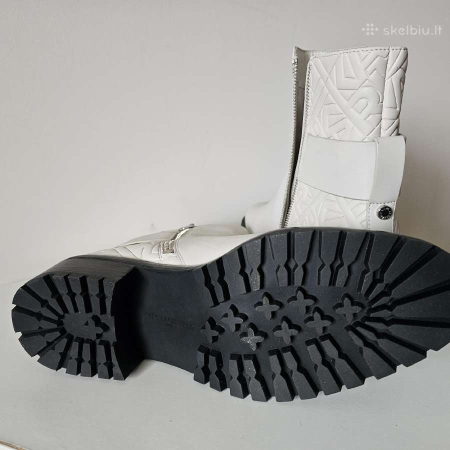 Karl Lagerfeld stilingi balti odiniai aulinukai - nuotraukos Nr. 16