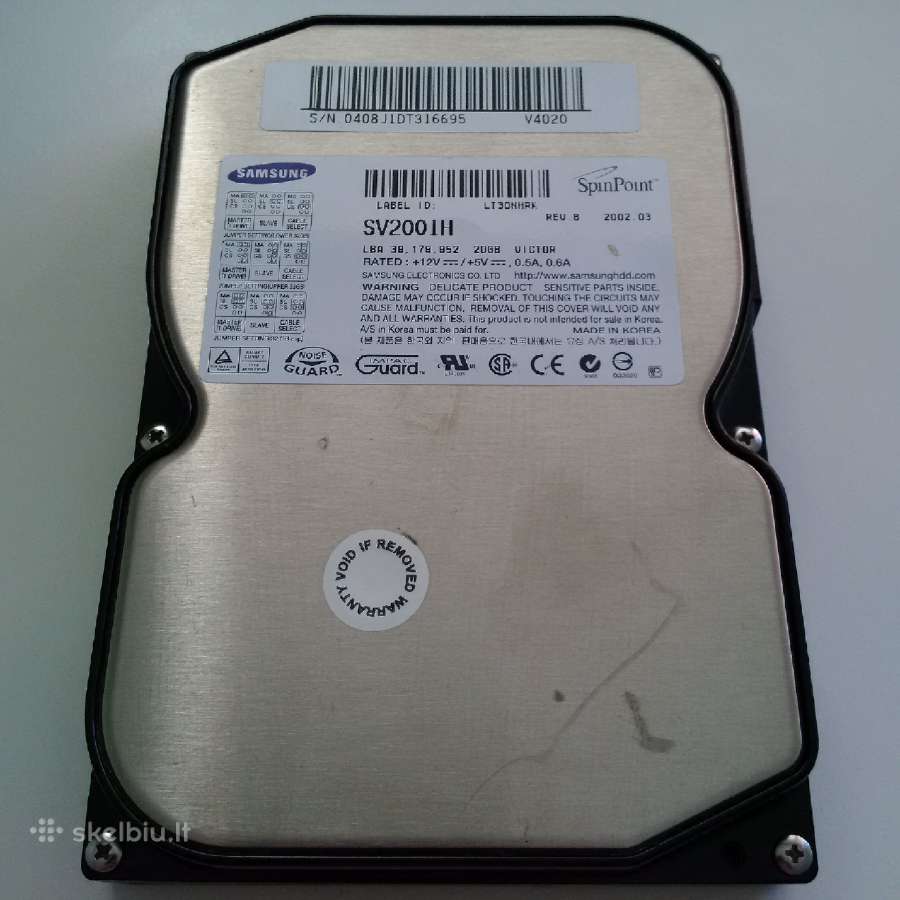 Samsung Spinpoint Sv2001h (V4020) 20gb 5400rpm - nuotraukos Nr. 2