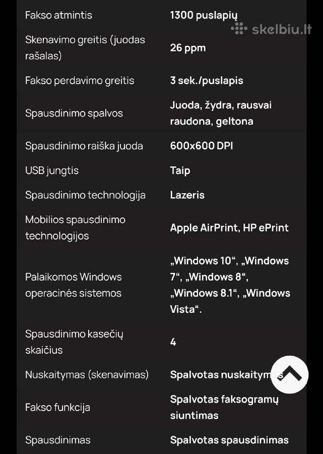 Hp lazerinis spausdintuvas spalvotas - nuotraukos Nr. 8