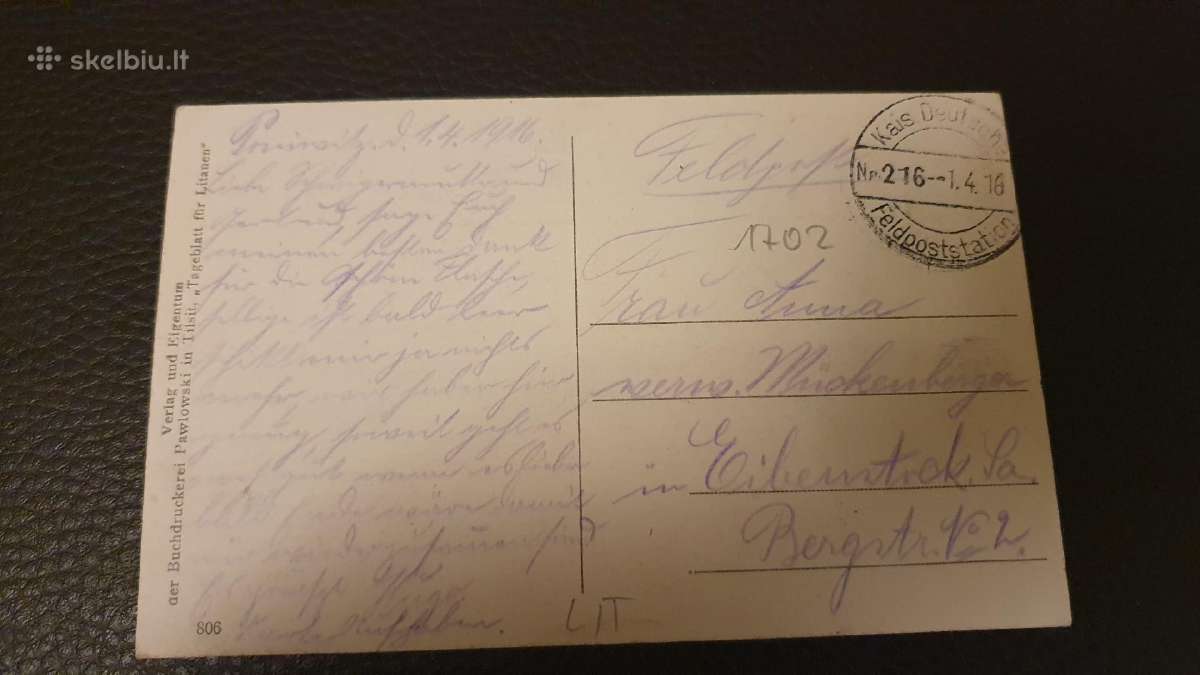 Sena atvirutė Panevezys 1916 m. - nuotraukos Nr. 2