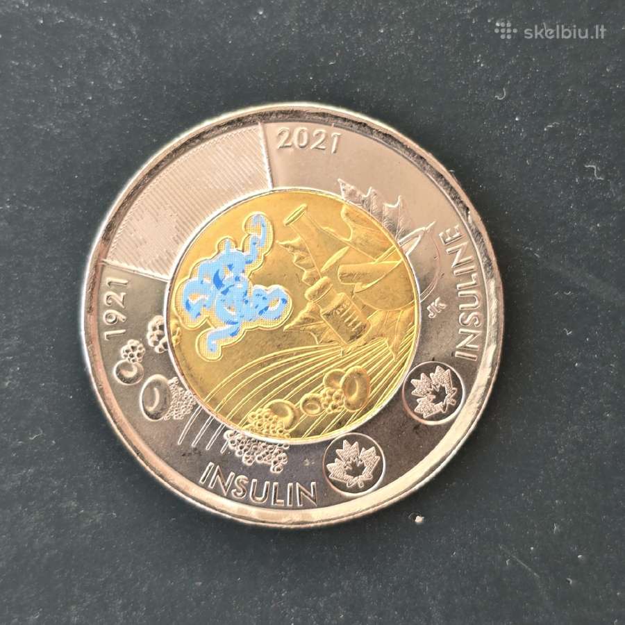 Kanada 2021 2 dollars 100m insulinui Bi-metalic