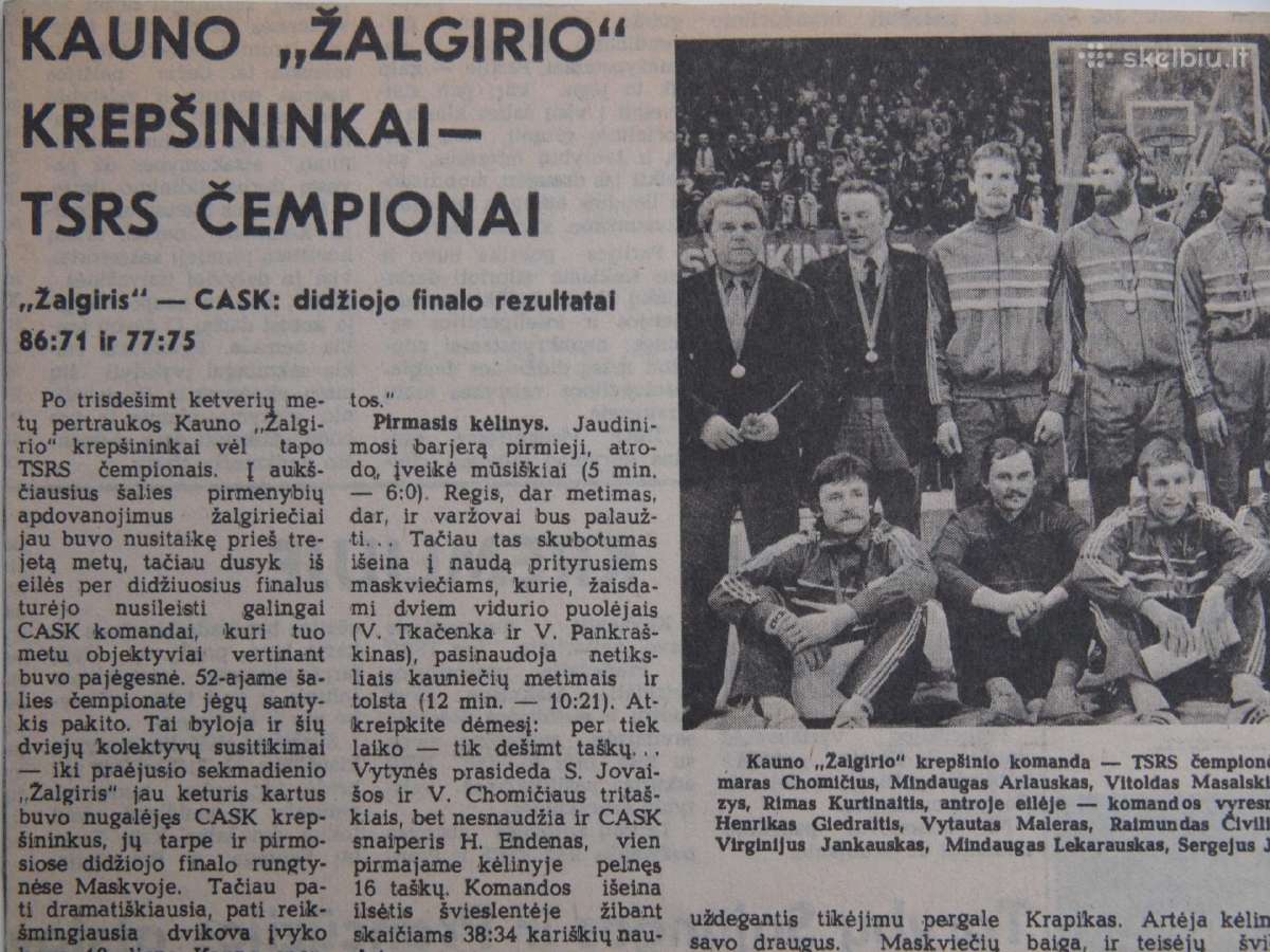 Kauno Žalgiris laikraščių iškarpos