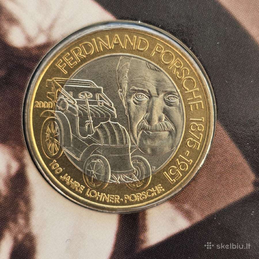 Austrija 2000 50 schillig Bi-metalic F.porsche - nuotraukos Nr. 3