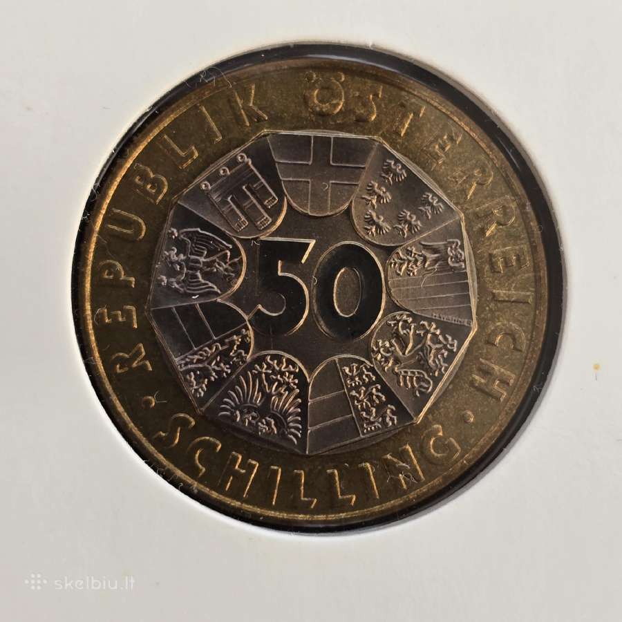 Austrija 2000 50 schillig Bi-metalic F.porsche - nuotraukos Nr. 4