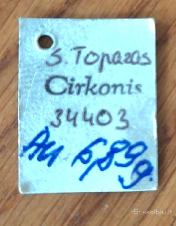 Auksiniai auskarai 585 su topazu ir cirkoniais - nuotraukos Nr. 4