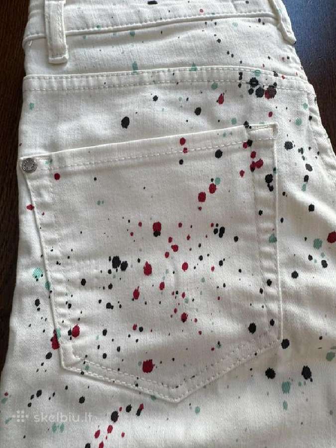 Originalaus rašto balti džinsai - nuotraukos Nr. 4