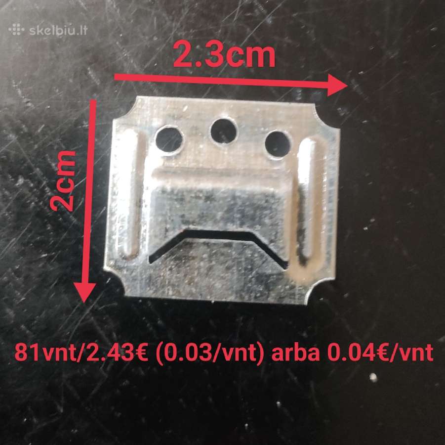 81vnt Dailylenčių tvirtinimo kabės.ilgis 2.3cm