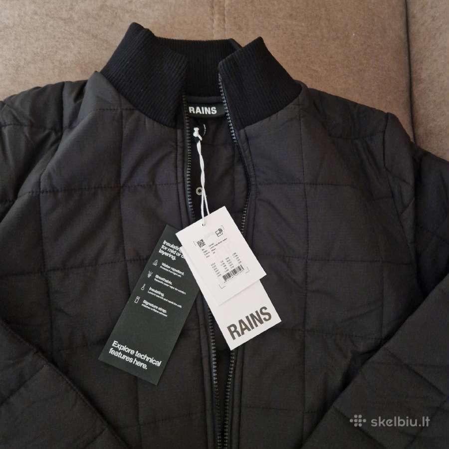 Juoda Rains bomber stiliaus striukė - nuotraukos Nr. 4