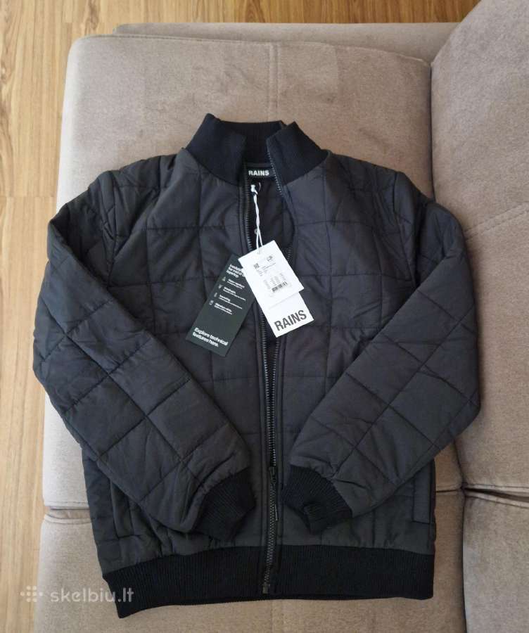 Juoda Rains bomber stiliaus striukė - nuotraukos Nr. 3