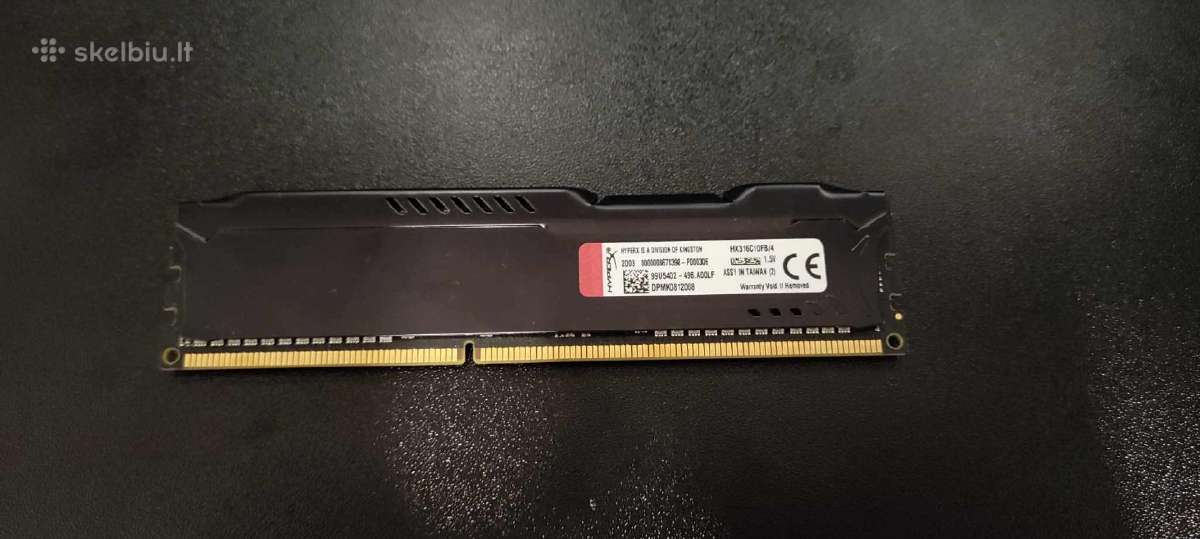 RAM atmintis Kingston Hyperx Ddr3-1600 4 GB - nuotraukos Nr. 2