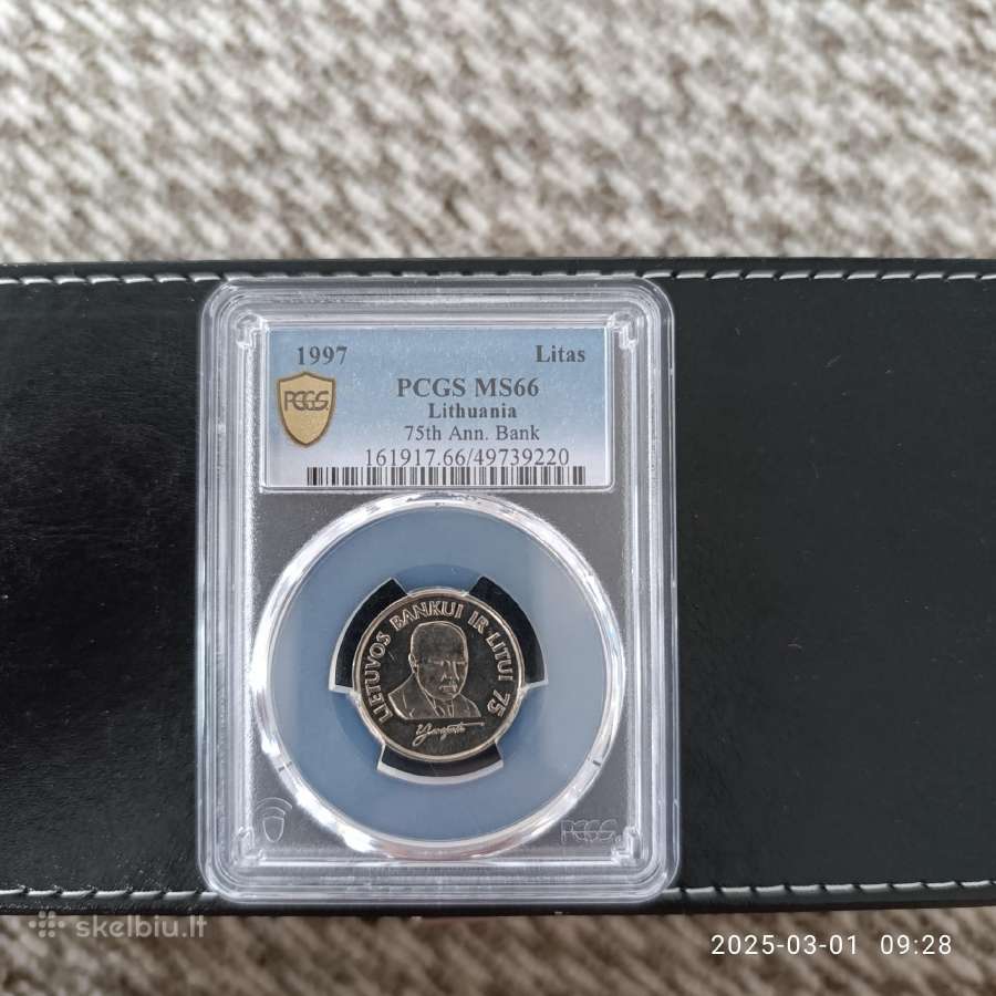 1 vienas litas Jurgutis Pcgs Ms66