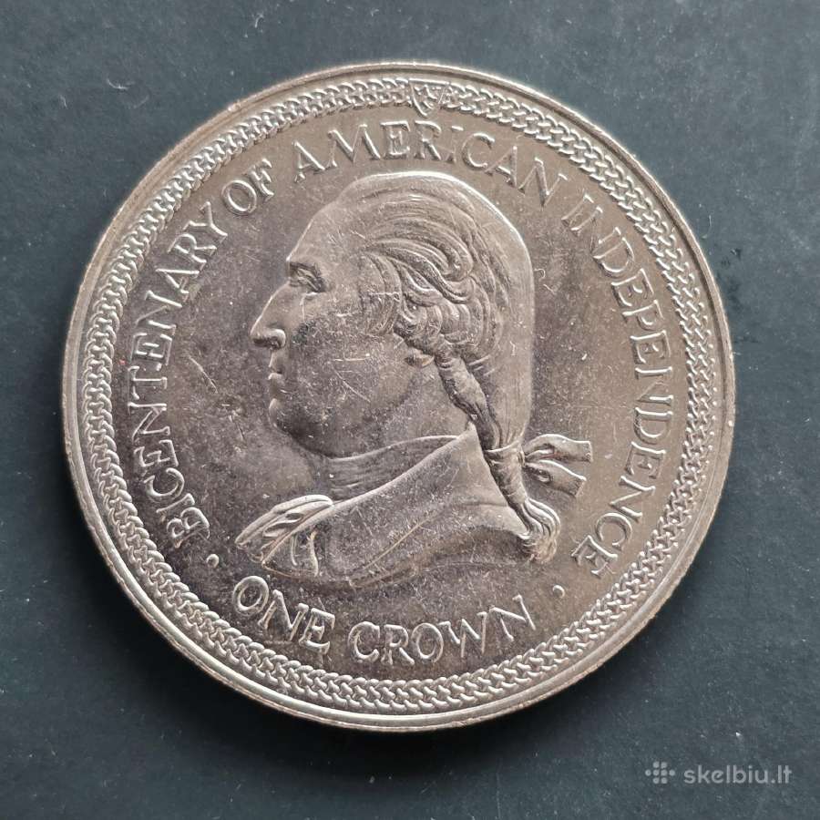 Isle of Man 1976 1crown G.washington