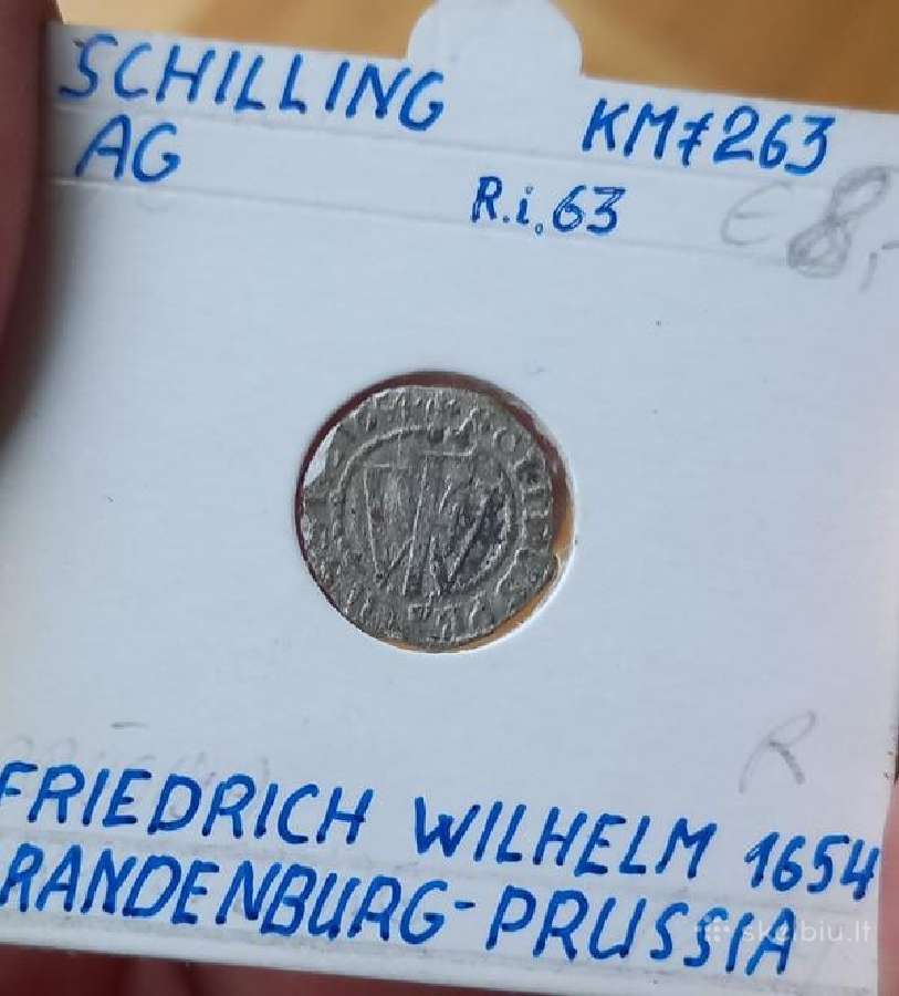 Vokiet- Prūsija- Brandeburg 1654 1 šiling (sidabr)