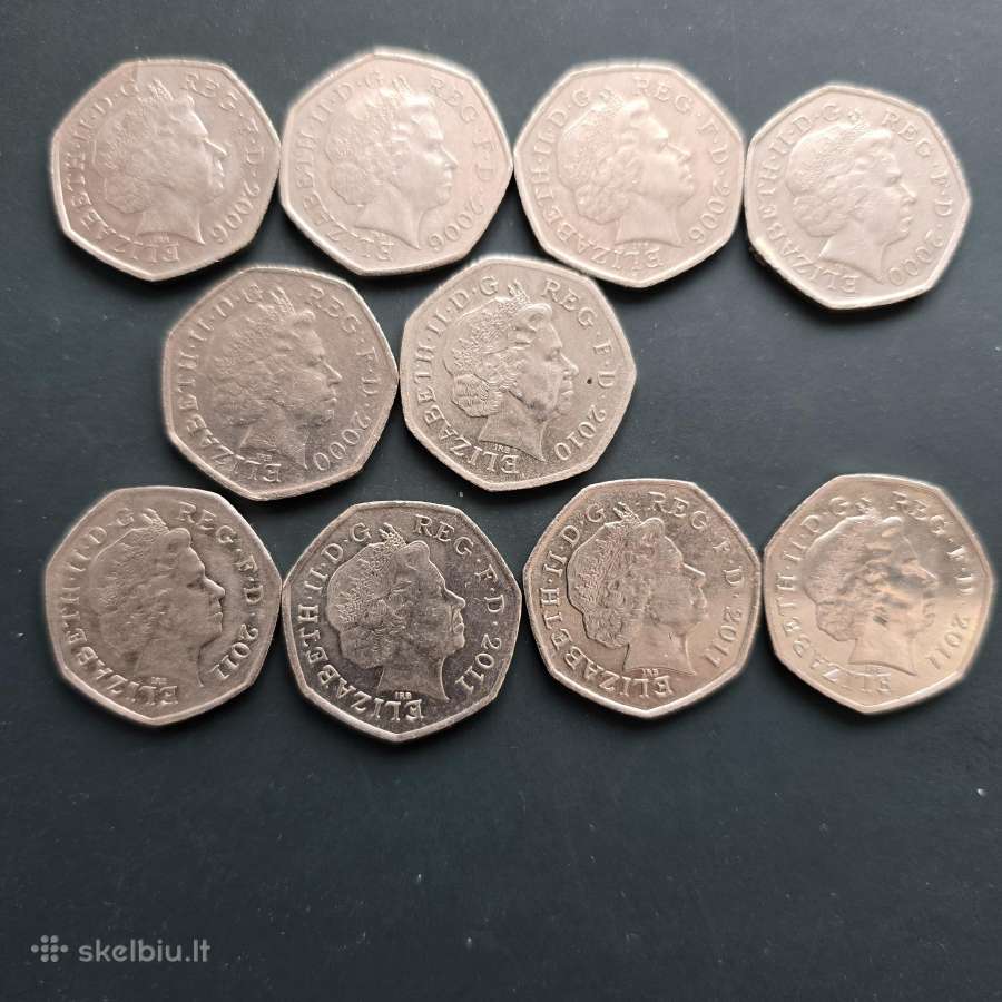 D.britanija 50 pence proginiai Cu-ni - nuotraukos Nr. 2