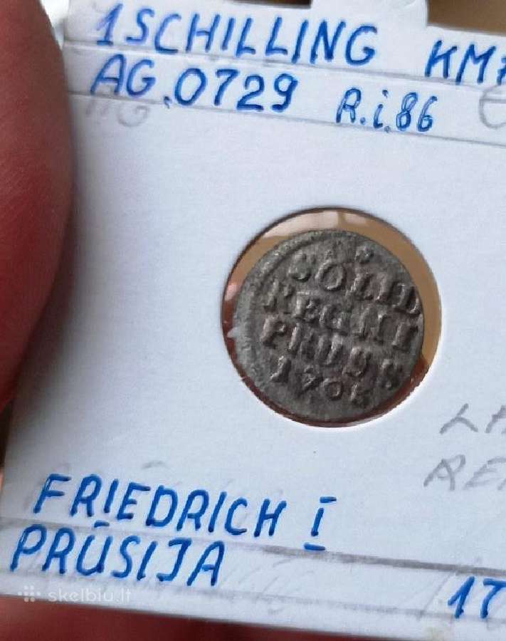 Vokietija- Prūsija 1703 1 šilingas (sidabras)
