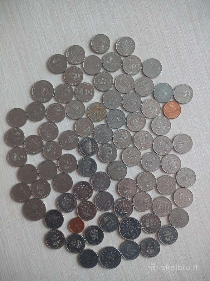Įvairios švediškos kronos. 82 vnt.