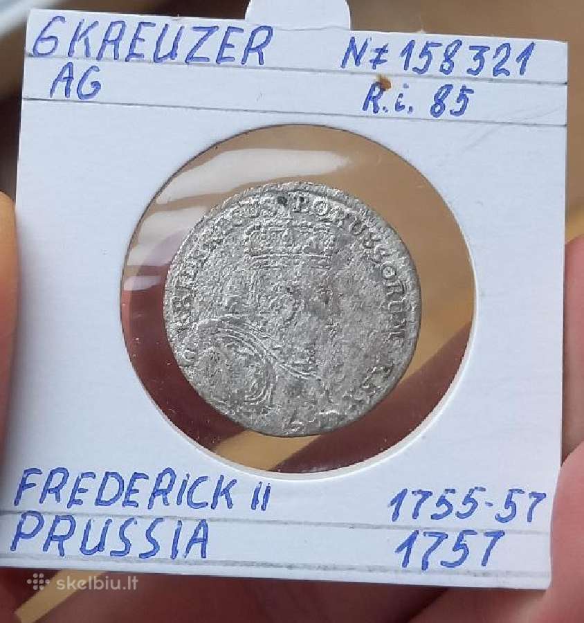Vokietija- Prūsija 1757 6 kreiceriai (sidabras)